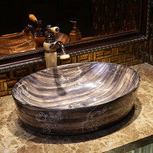 Lavabo da appoggio sopra lavabo per aumentare il bacino di ispessimento Hotel Lavabo Wood Grain (56x41x15cm) Lavandini bagno