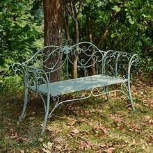 Panca da Giardino in Metallo, Panca Doppia per Sedia in Ferro Battuto Country, Sedia per Il Tempo Libero con Decorazione da Cortile da Giardino, Panchina da Giardino con Schienale
