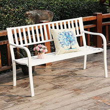 GaoF Panchine da Giardino Park Terrace, panchina in ghisa per Esterni (con Cuscino in Schiuma), Panca Lounge a 2 posti con Schienale e braccioli, panchine Decorative per