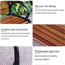 Outdoor furniture Panca da Giardino Sedia in Metallo, Panca a doghe in Legno massello anticorrosivo Resistente alle intemperie, Robusta e Spessa Struttura in ghisa, Panca in Metallo Sedia da Parco
