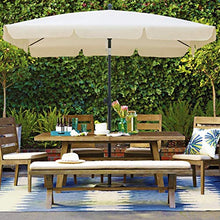 MVPower Ombrellone, 200 x 125cm Ombrellone da Giardino, Ombrellone Rettangolare UV UPF 50+, Ombrellone da Spiaggia Impermeabile con Meccanismo di Inclinazione, 180g/m², per Giardino, Balcone, Terrazza