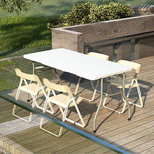 soges Tavolo da Giardino,Tavolo Pieghevole da Giardino,Scrivania Bianca,Portatile da Tavolo,Pieghevole,Con maniglia,Facile da Trasportare,Adatto per Picnic,Barbecue,Campeggio