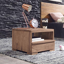 FineBuy Comodino Letto Legno Massello Acacia 40x30x40cm Stile Moderno | Consolle Notturna con cassetto | Comodino da Notte