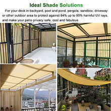 WXQIANG Beige rettangolo Sun vela ombra Tettoia for terrazza di copertura Tenda Finestra, il 90% Crema di protezione solare e resistente ai raggi UV Ombra permeabile panno con occhielli Protezione sol