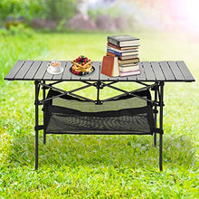 Tavolo pieghevole da campeggio portatile, tavolo da picnic in lega di alluminio solido, Tavolo pieghevole multiuso da pranzo per esterni robusto telaio in ferro 118x55x67cm