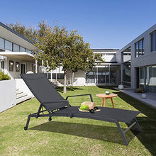 Sigtua Sdraio da Giardino, Lettini da Giardino, Lettini Poltrona Ergonomica con Struttura in Acciaio, Mare Spiaggia Piscina, Arredo Esterno,197 X 72 X 99CM, Grigio