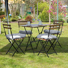 Relaxdays 10020805_111 Set 4 Cuscini per Sedia Imbottiti, Nastri, 40x40 cm, Casa e Giardino, Spessore 10 cm, Poliestere, Grigio