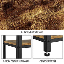 Yaheetech Tavolino da Caffè Vintage Stile Industriale Tavolino Lato a 3 Ripiani Comodino Porta Telefono in Legno e Metallo Tavolino d’Appoggio per Salotto Ingresso Ufficio 45 x 35 x 74,5 cm