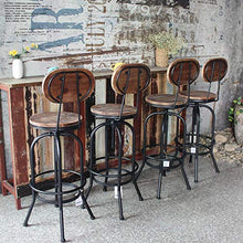 Bar chair Bar Stool Metallo con Schienale Industrial Style Altezza Regolabile ruotabile Home Ristorante Bancone 1 Pezzo