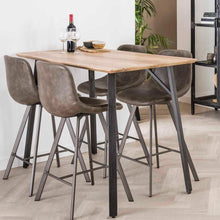 M-001 - Tavolino da bar, colore: legno e acciaio Woodland
