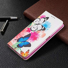 Miagon Wallet Folio Flip PU Leather Case for Samsung Galaxy A32 5G,Creative Painted Design Full-Body Protective Cover Card Holder Kickstand Magnetic,Butterfly Flower