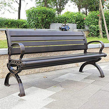 Panchina panca da giardino terrazzo 59in, 2-3 posti all'aperto poltrona in metallo con braccioli e schienale, Mobili da giardino Cast sgabello telaio in alluminio, Capacità portante 1000LBS