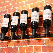 FWZJ Wall Mounted Iron 5 Bottles Wine Rack Storage Stand Hanging Water Pipe Wine Holder Shelf Indoor Decorations Shelf Modern Minimalist Design for Wine Lovers