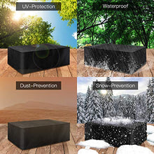 Mutsitaz Copertura per Mobili da Giardino, 420D Rettangolare Impermeabile Telo Poliestere per Mobili Esterni Tavolo e Sedie,242 x 162 x 100 cm Nero