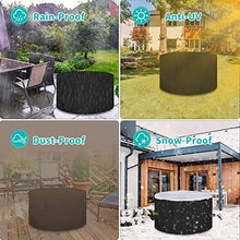Alfheim Coperture per Set Arredo Giardino con Condotto dell'Aria, Impermeabile Telo Protettivo per Tavolo e Sedie da Esterni, Anti-UV A Prova di Vento Tessuto Oxford 600D, Il Giro(Ø128 x 71cm) - Nero