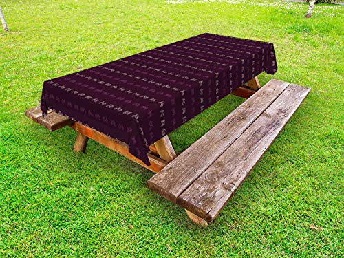 ABAKUHAUS Avventura Tovaglia da Esterno, Motocicli e ciclomotori, Tovaglia da Picnic Lavabile Decorativa, 145 cm x 305 cm, Scuri Scuro Magenta