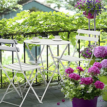 LHY Sedie da Tavolo Pieghevoli per Balcone, Patio, Balcone, Set bistrot 3 Pezzi, 2 sedie e 1 Tavolo, Acciaio Premium, Facile da Piegare, Cortile, Giardino (Bianco)