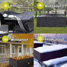 HUTHIM Coperture per Mobili da Giardino,Copertura Tavolo Giardino Esterno 242 X 162 X 100cm Rectangular Copritavolo Impermeabile Resistente UV Tessuto Oxford 420D, per Copri Tavolo e Sedie Da Esterno