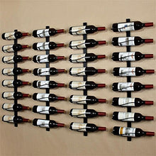 Supporto da parete in metallo portavino portabottiglie, positive 8 bottles of 26 * 9 * 100 black