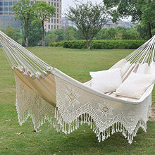 HQSB Macrame Fatto A Mano Macrame Amaca Amaca Doppia Boemia Tela Appeso Swing per Gli Alberi Utilizzare per L'interni Giardino Esterno Patio Porch Decor