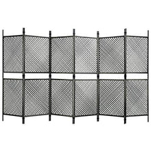 E E-NICES Paravento a 6 Pannelli in Polyrattan Antracite 360x200 cm
