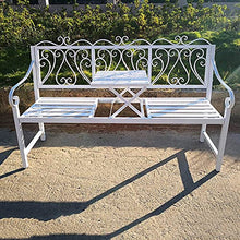 GaoF Panchina da Giardino in ghisa da 60 Pollici Panchina da Giardino in ghisa, panchina per Il Tempo Libero all'aperto con Tavolo Centrale, panchina in Metallo Decorativa retrò Resistente alle