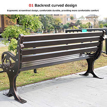 Panchina Terrazza Parco Panche per Tempo Libero All'aperto, Panca da Giardino in Metallo Resistente Intemperie, Panca 2-3 Posti Con Schienale Braccioli, Panchine Decorative Prato per Cortili Portici