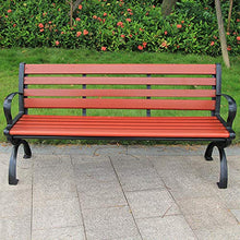 Panca da giardino per terrazza da giardino panca per il tempo libero in legno di plastica, sedia da giardino in ghisa con sedile in metallo da 2-3 posti per esterni, sedia da veranda resistente agli