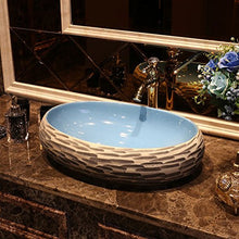 Lavabo da incasso in ceramica ovale Lavabo da appoggio lavabo in ceramica vintage (59x40x15cm) Lavandini bagno