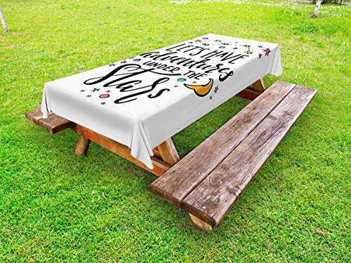 ABAKUHAUS Detto Tovaglia da Esterno, Formulazione Tema Avventuroso, Tovaglia da Picnic Lavabile Decorativa, 145 cm x 305 cm, Charcoal Grigio Multicolore