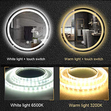 L&ED Specchio retroilluminato 600 / 700mm, Specchio da Bagno Illuminato a LED, Specchio per Trucco da Parete, Tondo, toeletta, Interruttore Touch