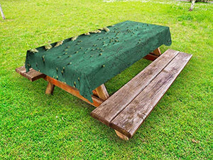 ABAKUHAUS Colore Naturale Tovaglia da Esterno, Agricoltura Arte Grano, Tovaglia da Picnic Lavabile Decorativa, 145 cm x 305 cm, Jade Green Olive Green