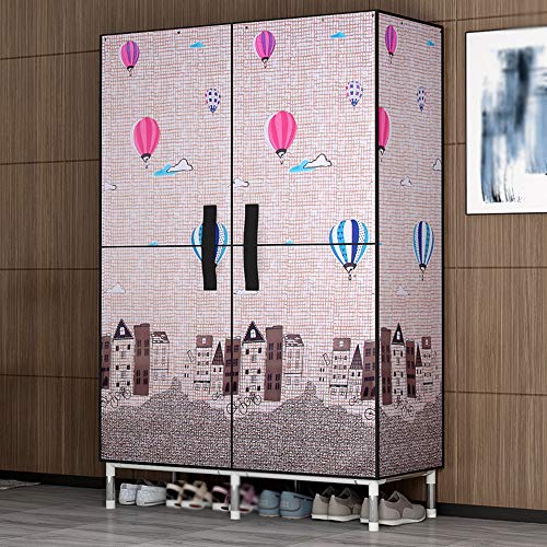 wardrobe Armadio A Muro, Armadio Singolo Sospeso Economia Domestica, Tubo in Acciaio da 25 Mm, 85 × 45 × 172 Cm