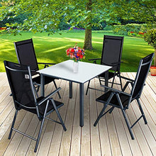 Casaria Set Tavolo e sedie da Giardino Alluminio Bern 5 pz Schienale 7 Posizioni mobili Esterno Balcone terrazza Patio
