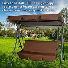 NOTENS Copertura Tetto Dondolo Impermeabile 190x132x15cm Tettuccio Dondolo per Ricambio in 210D Oxford Parasole Dondolo Giardino Anti-UV Anti-Acqua 190cm*132cm*15cm caffè