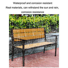 household products Panca da Esterno per Sedia da Parco, Panca da Giardino in Ghisa con Schienale, Panca da Giardino con Sedile in Legno di Plastica Impermeabile, può Ospitare 2-3 Persone