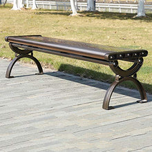 outdoor product Sedie da Parco all'aperto, Panca in Metallo per terrazza Giardino con Schienale, Panche Doppie Impermeabili e antiruggine, Adatto a Famiglie e Zone di Svago