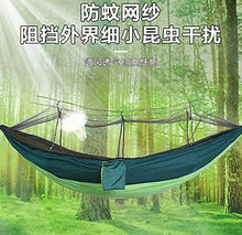 Amaca da Campeggio con Zanzariera E Cinghie A Pioggia Tela E Cinghie Ad Albero 200KG capacità di Carico 290 X 140 Cm Nylon Double Hammock Leggero
