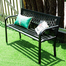 GaoF Panchine da Giardino in Ferro battuto, mobili da Giardino Panchina in Metallo Sedia da Cortile, Comoda Panca con Schienale per 2-3 Persone nel Parco Adatto