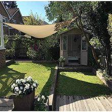 LINGXING Vela Ombreggiante, Tettuccio Parasole da Giardino Resistente all'Acqua Rettangolare 96,5% Blocco UV con Corda Libera (3X3m,Beige Bianco)