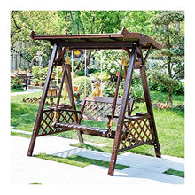 DGHJK Sedia a Dondolo da Esterno per 3 Persone, Sedia a Dondolo per Veranda in Legno Sedia a Dondolo da Esterno Adatta per Patio, Giardino, Bordo Piscina, Balcone