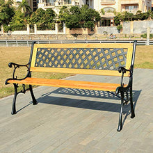 Panchine per Terrazze Giardino Esterno, Panche Lounge Resistenti alle Intemperie con Struttura in Ghisa e Massello Anticorrosivo, Panchina Cortile con Braccioli Schienale, Panche Decorative Portico