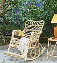 winter Sedia a Dondolo all'aperto, Naturale Realizzato a Mano Tutto Meteo in Rattan Glider Rocker, Patio Leisure Lounge Sdraiatrice, per Prato Inglese, Giardino, Balcone