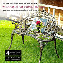 Panchine da giardino Panchina per il tempo libero all'aperto, Panchina da terrazza in ghisa resistente alle intemperie, Panchina da cortile con schienale e braccioli Panchine da giardino decorative