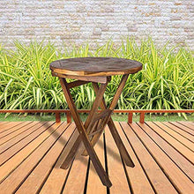 Tavolo da Giardino Rotondo in Legno Massello - Arredamento da Esterno in Legno Massello di Teak di Alta Qualità e Resistente Agli Agenti Atmosferici - Perfetto per Giardino, Patio, Bistrot, Bevande