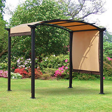 Outsunny Pergola con Tende Scorrevoli da Giardino 295x245cm, Gazebo a Pergola da Esterno in Metallo Cachi