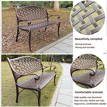 Panchina in Metallo Panca da Giardino per Tempo Libero All'aperto, Panche per Patio in Alluminio Pressofuso Resistenti Alle Intemperie, Panca di Riposo Decorativa per Veranda e Prato-2 Posti