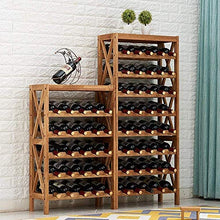N/Z Living Equipment Wine Rack Wine Rack Home Solid Wood Wine Display Rack Creative Floor Shelf Wine Cabinet Free Standing Wine Rack (Color : Brown Size : 55x26x124cm)