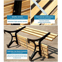 Panchina da Giardino Parco Panca per Tempo Libero da Esterno, Panca da Patio Resistente alle Intemperie con Struttura in Ghisa Legno Massello Anticorrosivo, Panca Decorativa per Prato, 2-4 Posti