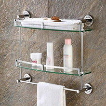 AINIYF Bagno Bagno Doccia Mensola Organizzatore a Parete in Vetro temperato Acciaio Inox 304 portasciugamani Drilling Installazione, 3 Formati (Dimensione: 40x8x43.5cm)